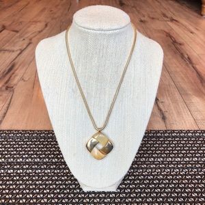 Vintage Crown Trifari Gold and Lucite Necklace